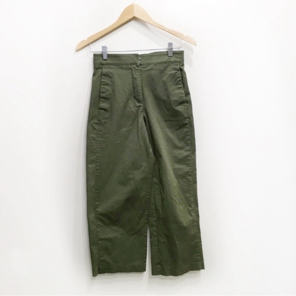 Aritzia Group by Babaton Walsh Pants Sz 2 High Rise Wide Leg Trouser Olive Green